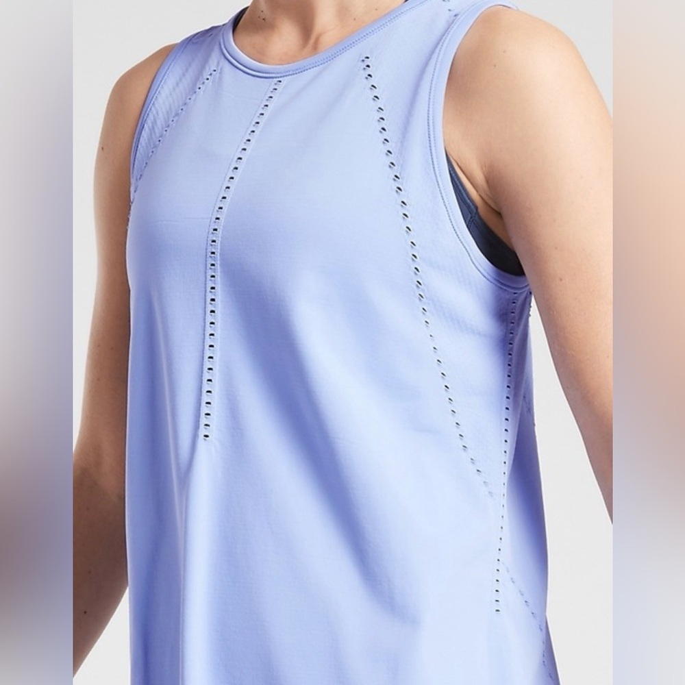 Athleta Foothill Seamless  Azure Blue Tank Size XS Yoga Running Workout